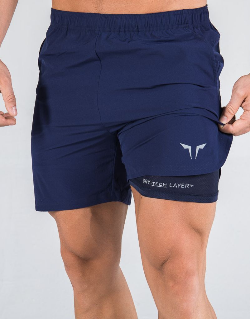 2-in-1 Dry Tech Shorts - Blue