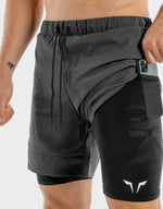 Load image into Gallery viewer, Limitless 2-In-1 Shorts – Charcoal And Black
