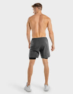 Load image into Gallery viewer, Limitless 2-In-1 Shorts – Charcoal And Black
