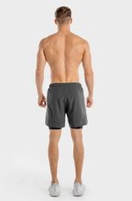 Load image into Gallery viewer, Limitless 2-In-1 Shorts – Charcoal And Black
