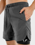 Load image into Gallery viewer, Limitless 2-In-1 Shorts – Charcoal And Black
